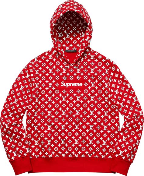 supreme x lv red hoodie|supreme louis vuitton pullover.